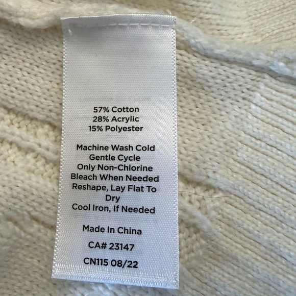 Talbots Cream Cable-knit Valentine Sweater - Picture 4 of 8